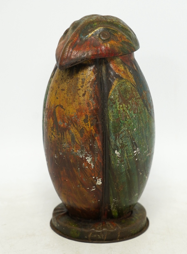 An early 20th century McVitie & Price novelty biscuit tin, modelled as a Martin Brothers wally bird, 24cm high. Condition - fair